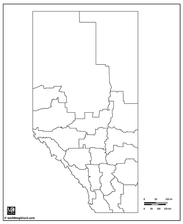 Blank Map of Alberta