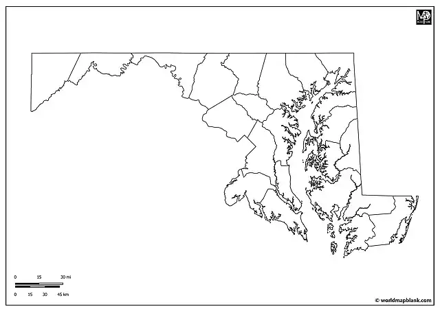 Blank Maryland County Map