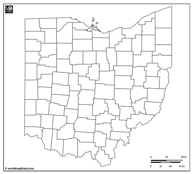 Blank Ohio County Map