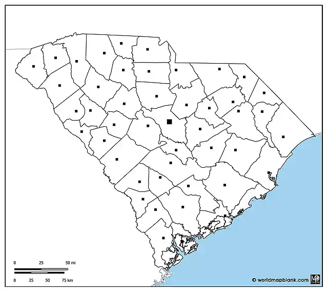 Blank Map of South Carolina