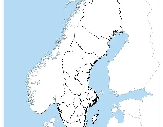 Blank Map Of Sweden And Neighboring Countries