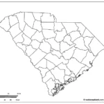 Blank South Carolina Map With Counties
